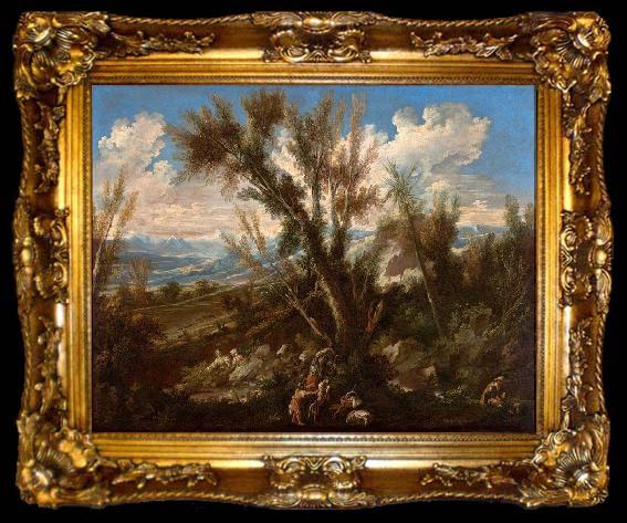 framed  Alessandro Magnasco Landscape with Shepherds, ta009-2